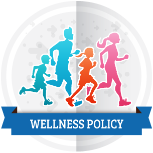wellness policy image, outline of kids running